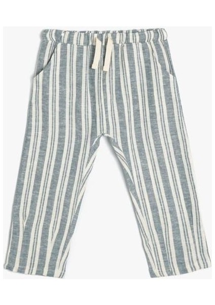 Erkek Bebek Mavi Kanvas Pantolon - 4SMB40008TW fırsatları