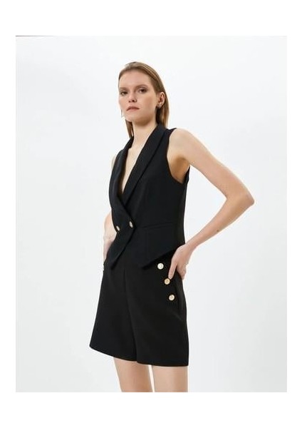 Mini Şort Gold Düğmeli Cepli Yüksek Bel 4SAK40019UW indirimleri