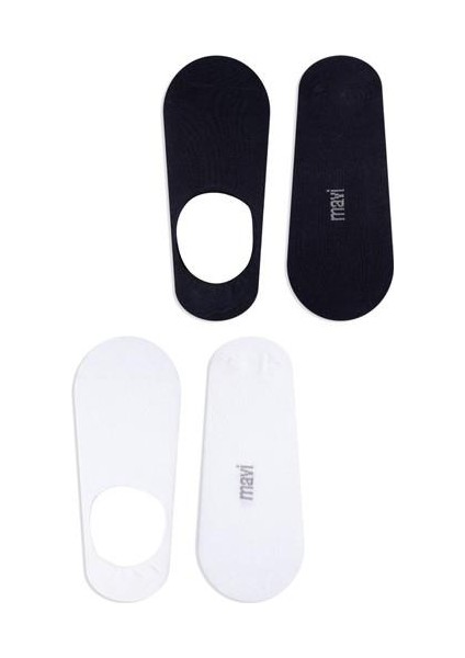 2li Siyah Beyaz Babet Çorabı 092594-620 fırsatları