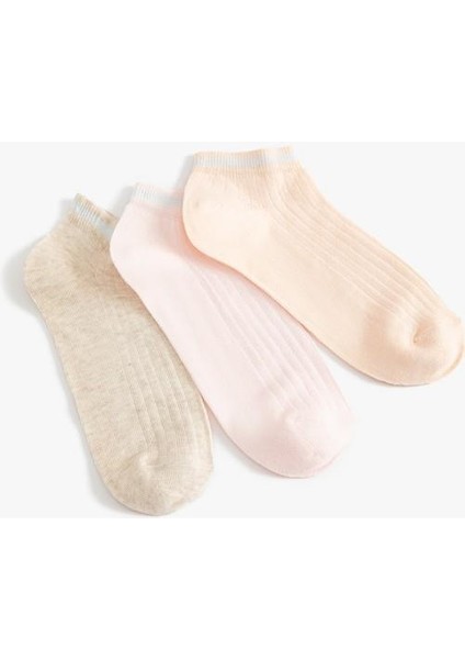 3'lü Çorap Seti Çok Renkli Çizgili fırsatları