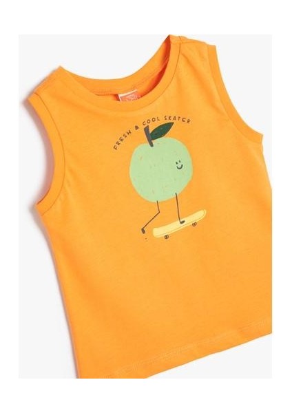 Atlet Kolsuz Meyve Baskılı Pamuklu