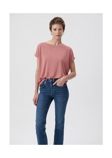 Lux Touch TENCEL TM Lacivert Modal Basic Tişört 167245-70487