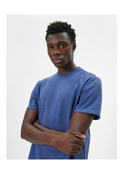 Basic Tişört Bisiklet Yaka Kısa Kollu