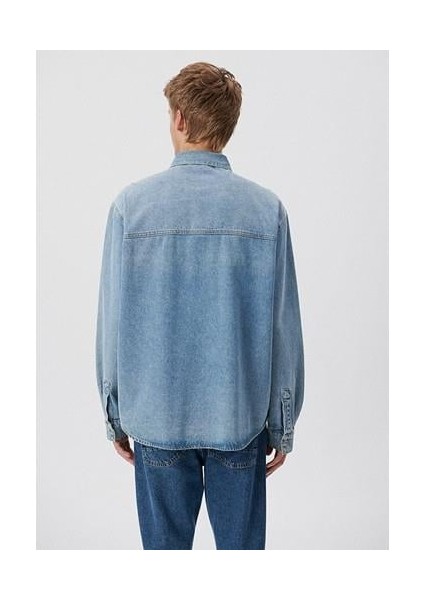 Ross 90lar Puslu Açık Mavi Jean Gömlek 0210031-82947