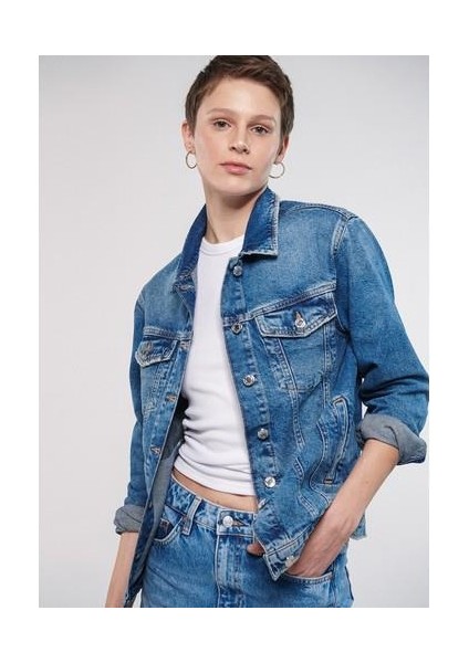 Karla 90lar İndigo Mavisi Jean Ceket 110154-30868