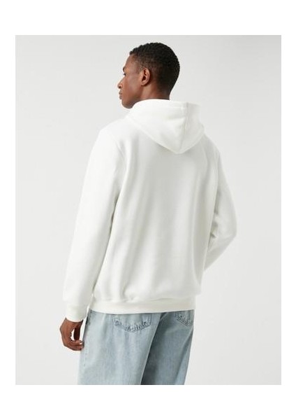 Basic Kapşonlu Sweatshirt Şardonlu