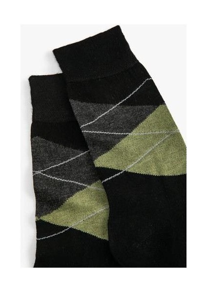 Soket Çorap Baklava Desenli Bambu Kumaş