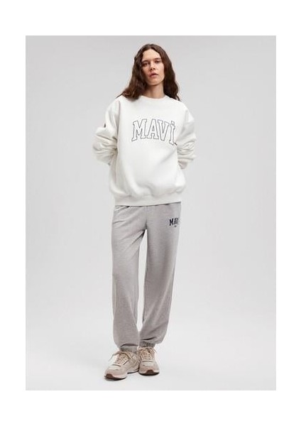 Mavi Logo Baskılı Gri Eşofman Altı 1010757-82816