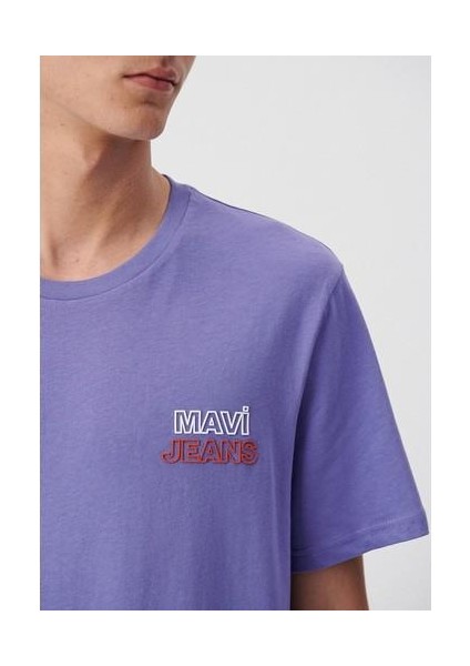 Jeans Baskılı Mor Tişört 066841-34637