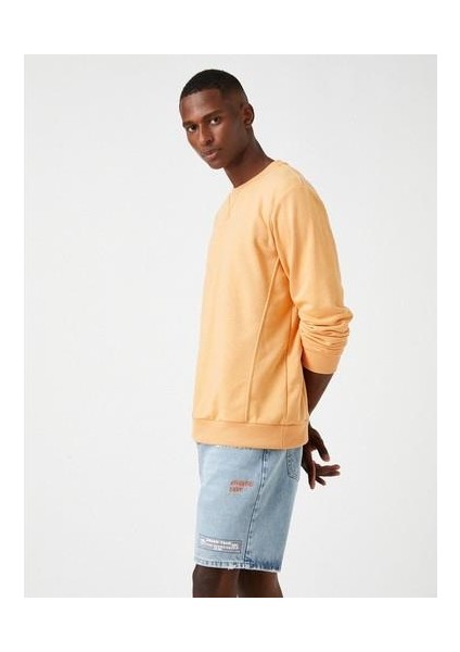 Basic Sweatshirt Bisiklet Yaka