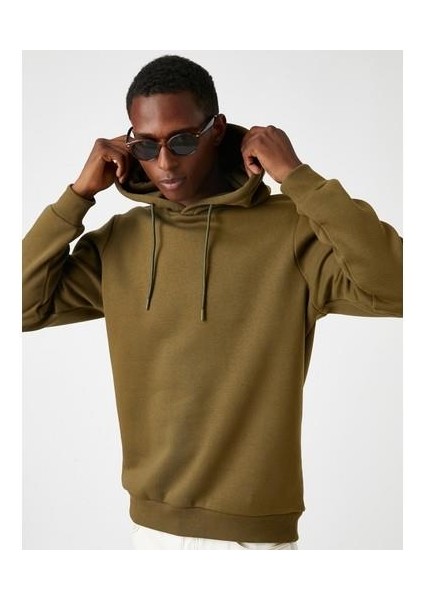 Basic Kapşonlu Sweatshirt