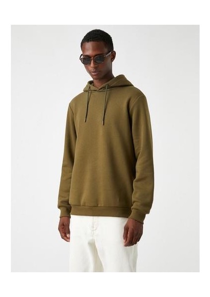 Basic Kapşonlu Sweatshirt