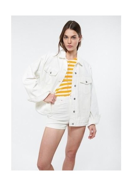 Luna 90lar Kırık Beyaz Jean Ceket 1110177-84112