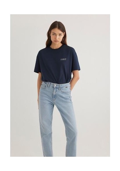 Mavi Logo Baskılı Lacivert Tişört 1611309-70490