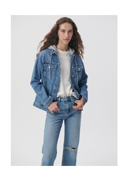 Kadın Karla Mavi 90s Jean Ceket 110154-85296
