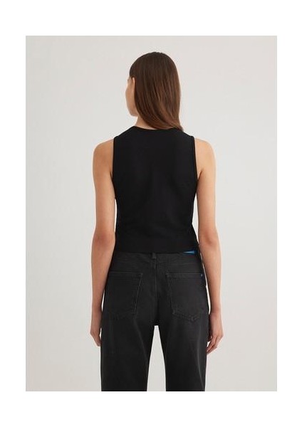 Siyah Halter Yaka Top 1612991-900