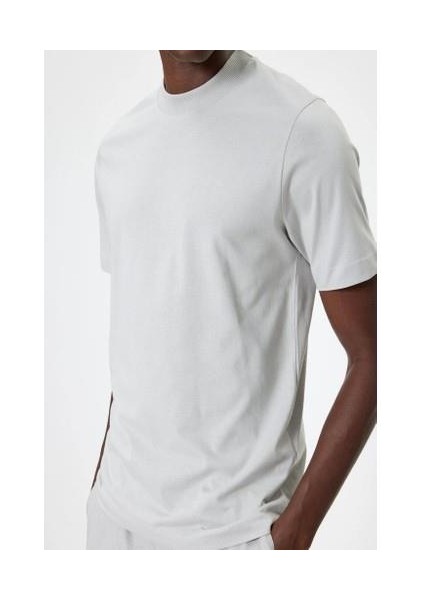 Basic Tişört Kısa Kollu Bisiklet Yaka Pamuklu