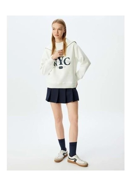 5WAL10194IK 010 Ekru Genc Kız Jersey Sweatshırt modelleri