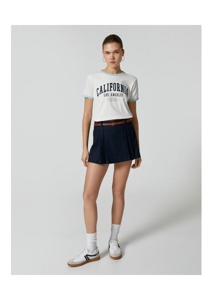 Kolej Tişört Kısa Kollu Bisiklet Yaka Pamuklu