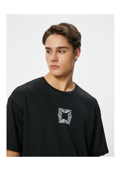 4Sam10123Nk 999 Sıyah Erkek Jersey Kısa Kollu T-Shırt