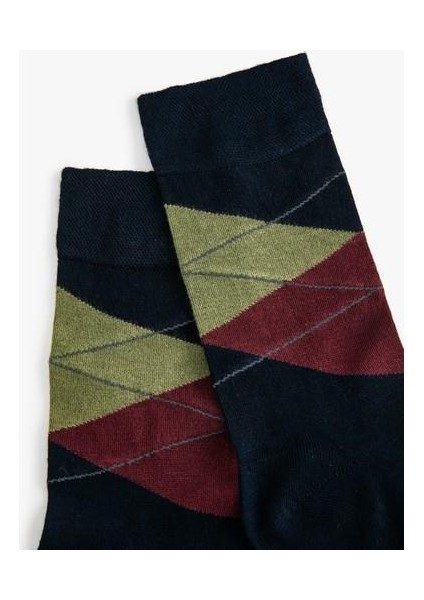 Soket Çorap Baklava Desenli Bambu Kumaş