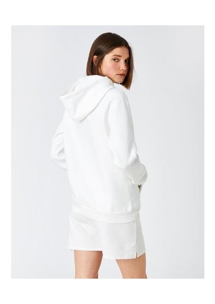 Manga Baskılı Sweatshirt Kapüşonlu Uzun Kollu