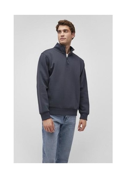 M0S10278-87822 Erkek Yarım Fermuarlı Sweatshirt