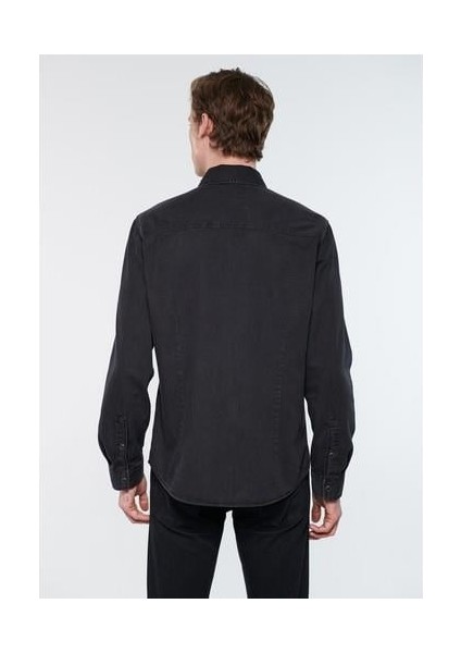 Erkek Rio Mavi Pro Antrasit Denim Gömlek 0295732905