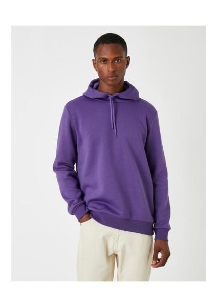 Basic Kapşonlu Sweatshirt