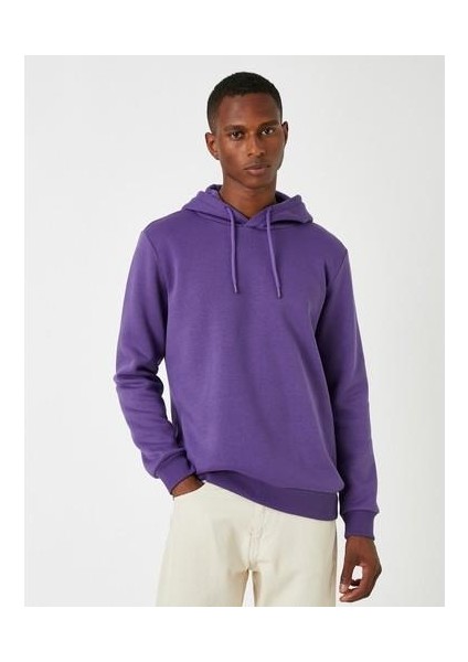 Basic Kapşonlu Sweatshirt