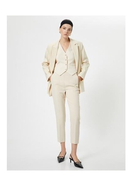 Kumaş Klasik Pantolon Yüksek Bel Dar Paça fırsatları