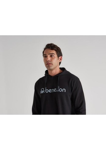 Benetton Kapüşonlu Erkek Sweatshirt