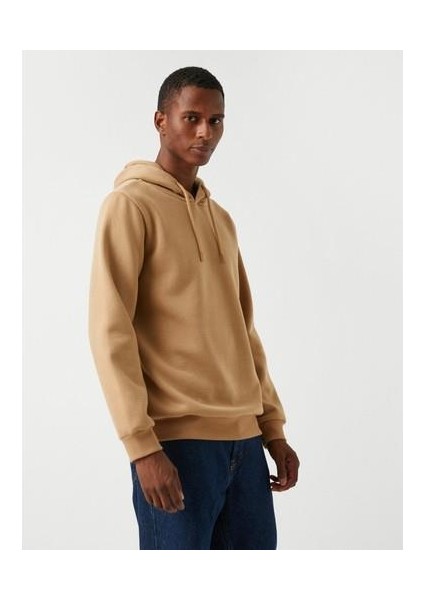 Basic Kapşonlu Sweatshirt