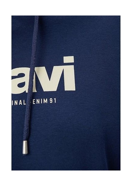 Mavi Logo Baskılı Kapüşonlu Lacivert Sweatshirt 168334-70488