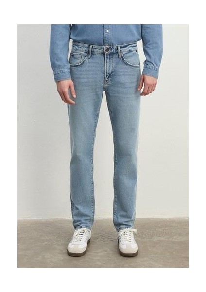 Jake Classic Denim Puslu Açık Mavi Jean Pantolon 0042286799