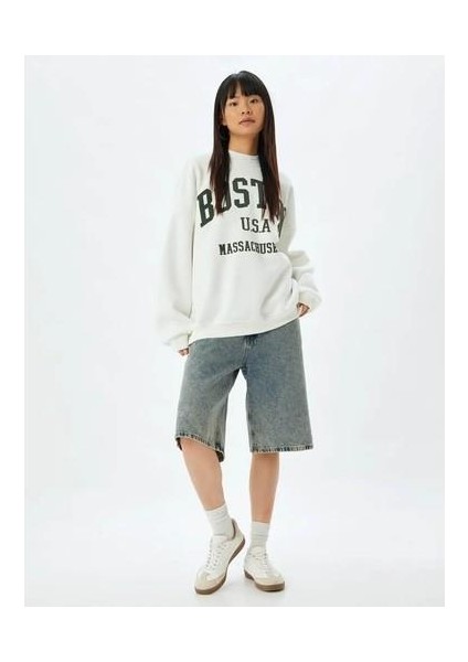 Kadın Sweatshirt Ekru 5WAL10170IK indirimleri