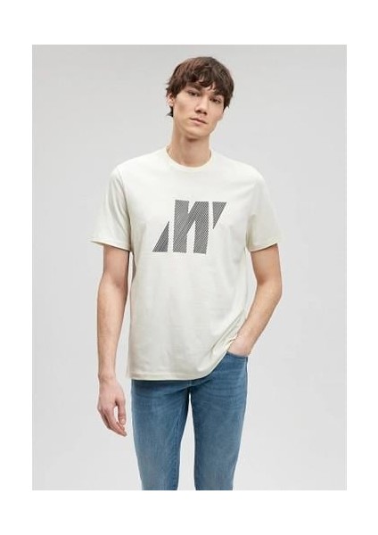 Erkek Ekru M0612184-70139 Pro Baskılı T-Shirt indirimleri