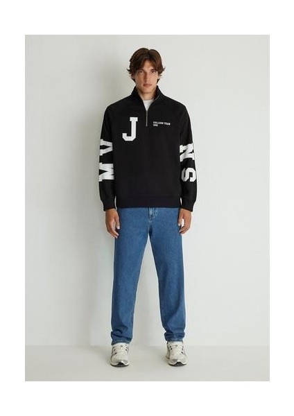 Baskılı Siyah Sweatshirt 0S10165-900 indirimleri