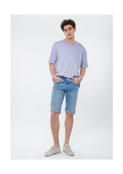 Mavi Logo Baskılı Beyaz İnterlok Tişört 0610360-620