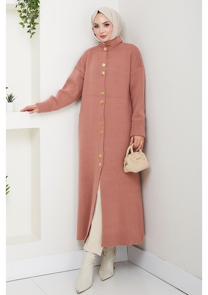 Reha Düğmeli Triko Hırka 1603 - Gül Kurusu indirimleri