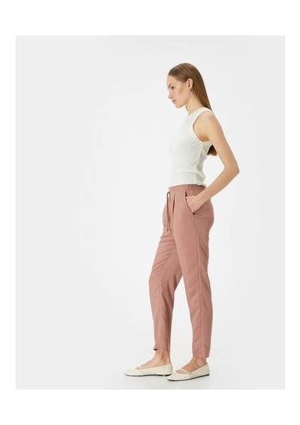 Chino Pantolon Bağcıklı Yüksek Bel Cep Detaylı indirimleri