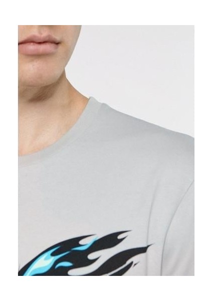 Erkek Baskılı Gri Tişört 0611130-70075