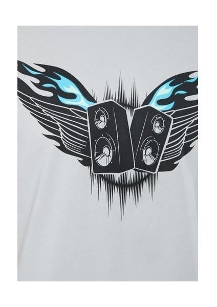 Erkek Baskılı Gri Tişört 0611130-70075