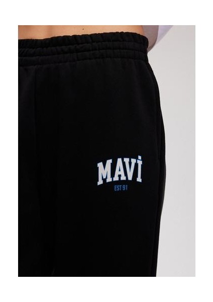 Mavi Logo Baskılı Siyah Eşofman Altı 1010757-900