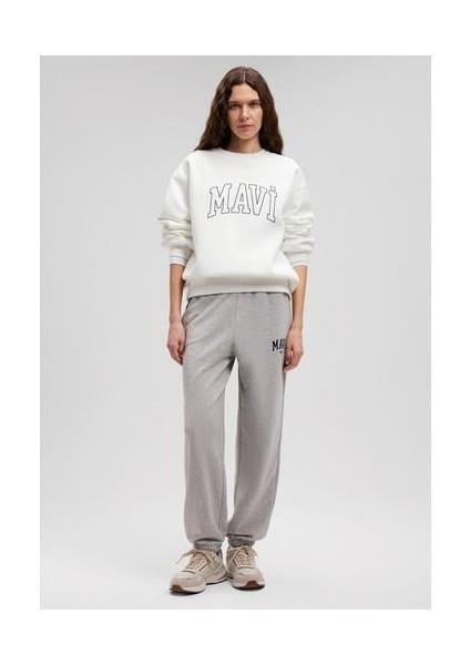 Mavi Logo Baskılı Gri Eşofman Altı 1010757-82816