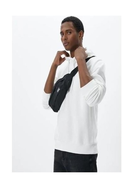 Koton Erkek Basic Kapşonlu Sweat Uzun Kollu Ekru