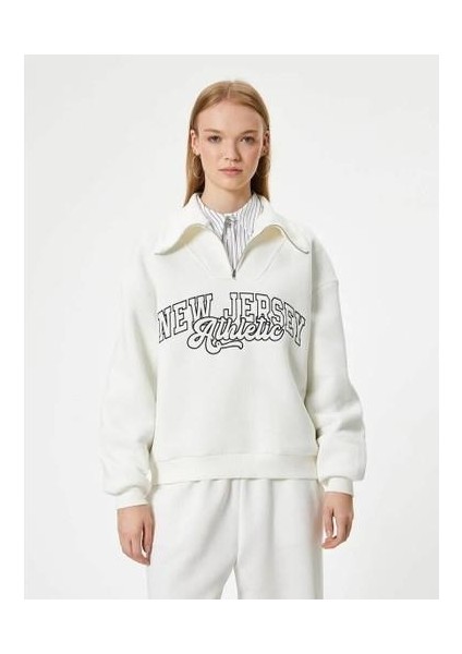 5WAL10061IK Koton Kadın Sweat Ekru