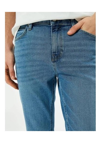4SAM40057ND Koton Mıchael Erkek Jean Pantolon Açık Indigo