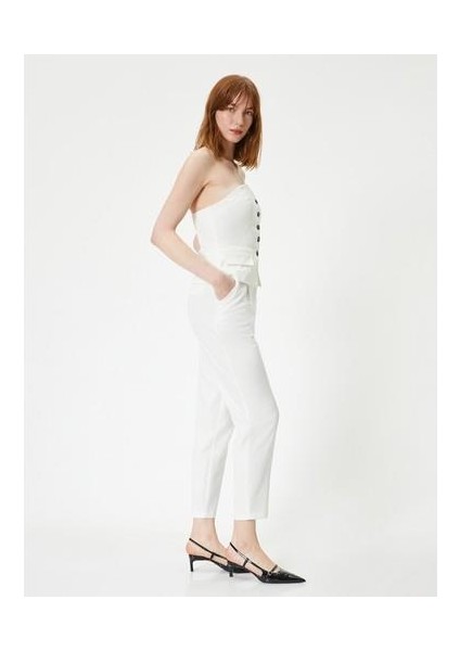 Havuç Pantolon Yüksek Bel Cep Detaylı