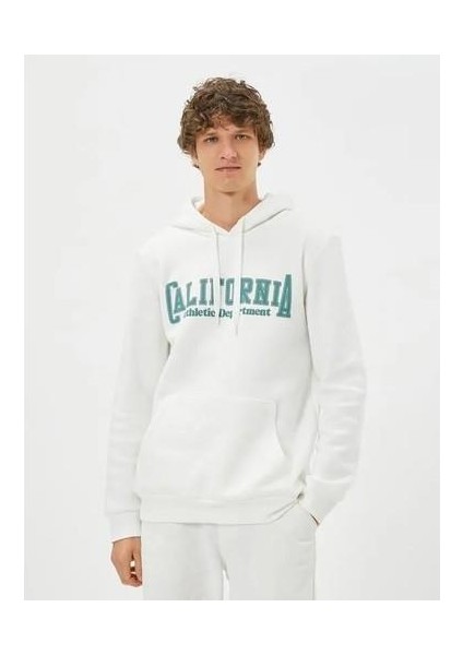 Kolej Sweat Kapşonlu Kanguru Cep Detaylı Uzun Kollu